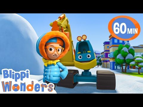 Snowy Excavator Song 🌨️ | BLIPPI WONDERS | Moonbug Kids - Funny Cartoons and Animation