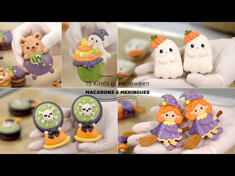 15 Kinds of Halloween Macarons &amp;amp; Meringues I made