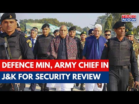 Defence Min Rajnath Singh &amp; Chief Of The Army Staff General Manoj Pande Arrive At Jammu