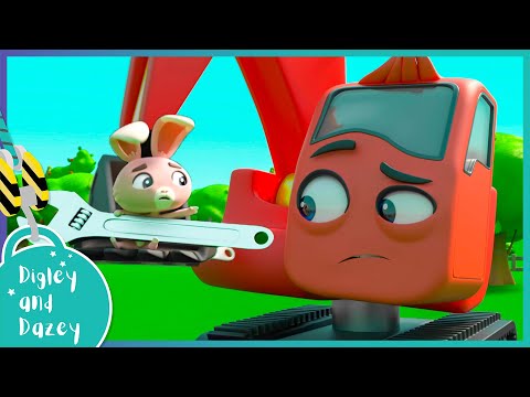 🚧 What Are The Bunnies Up To? Building a Barn 🚜 | Digley and Dazey | Kids Construction Cartoons