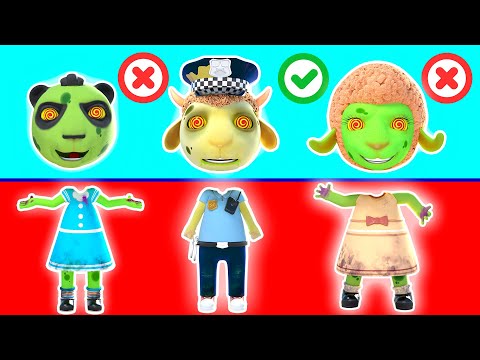 Collect Zombies: Where is the right head? | Zombies Stories | Cartoon for Kids | Dolly and Friends