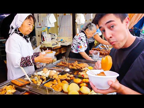 31 Japanese STREET FOODS Across Japan!! TOKYO Oden, OSAKA Sushi, KYOTO Mochi + FUKUOKA Ramen