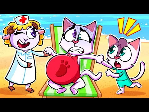 Uh-oh! Mommy Gives Birth On The Beach! | Take Care Of Pregnant Mom 🤩 | Kids Cartoon