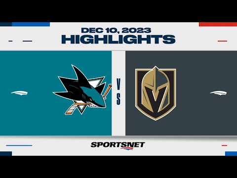 NHL Highlights | Sharks vs. Golden Knights - December 10, 2023