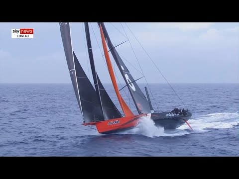 Wild weather as two super maxis battle for Sydney to Hobart line honours