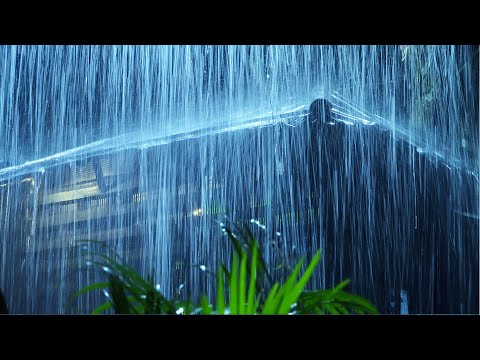 🎧 All You Need to Fall Asleep Fast | Torrential Rain on Tin Roof &amp; Powerful Thunder Sounds At Night