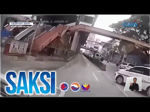 Bus, sumalpok sa railing matapos umiwas sa police mobile na papasok sa EDSA busway | Saksi