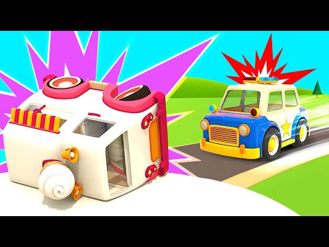 The ice cream truck needs help! Helper cars save the day. Street vehicles &amp; car cartoons for kids.