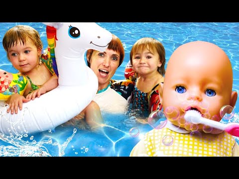 Baby doll morning routine &amp; feeding baby doll - Family fun video for kids