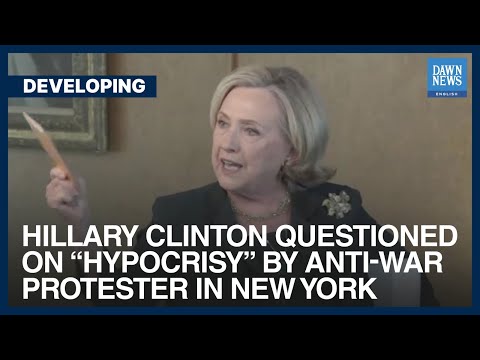 Hillary Clinton Questioned On Hypocrisy By Anti-War Protestor | Israel Palestine | Dawn News English