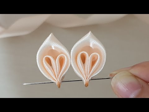 Amazing Ribbon Flower Work - Hand Embroidery Amazing Trick - Sewing Hacks - Easy Flower Making