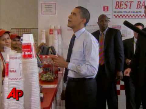 Raw Video: Obama Stops for Cheeseburgers