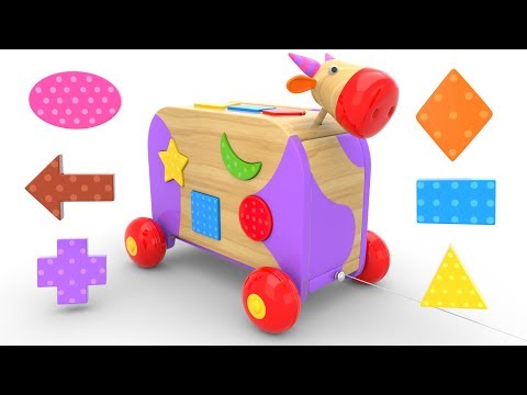 Learn Shapes with Wooden Hammer Educational Toys - Toy Cars for KIDS