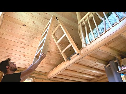 Building A Log Cabin | Ep. 61 | We made a folding ladder for the mezzanine + Canoe camping!