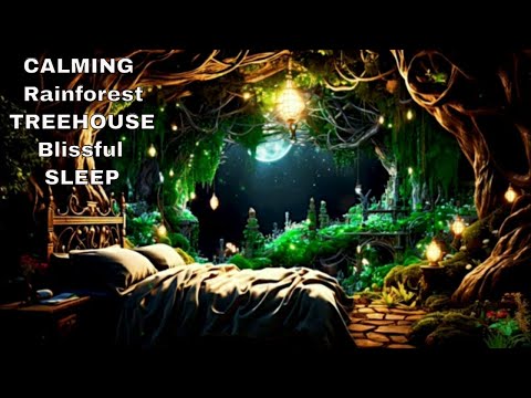 CALM &amp; COZY Rainforest Treehouse BEDROOM AMBIENCE l RELAXING Sounds to Sleep Study Meditate DeStress