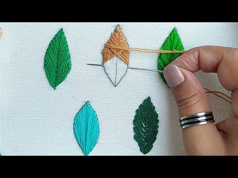 5 types of leaf filling stitches for beginners/Easy and Simple Stitches