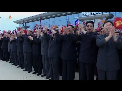 North Korean state TV airs Kim's return from Singapore summit