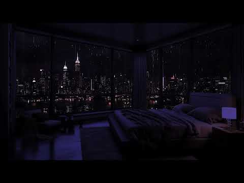 New York City Showers At Night - Relax With The Sound Of Rain On A Soft Bed 😴