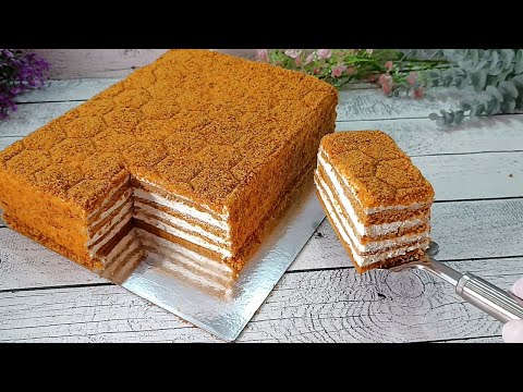 The fastest and most delicious HONEY CAKE without rolling out cakes! It turns out 100%!