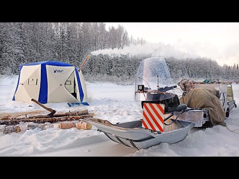 В -30 ВЗЯЛИ ПАЛАТКУ И НА РЕЧКУ! ЖИВЕМ НА ЛЬДУ. ЛОВИМ  НА ЖЕРЛИЦЫ. РОЖДЕСТВО В ТАЙГЕ.