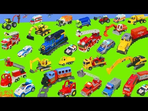 Excavator, Tractor, Fire Truck, Garbage Trucks &amp; Police Cars Toy Vehicles for Kids