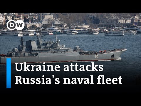 Ukraine claims fighter jets have destroyed a large Russian warship in Crimea | DW News