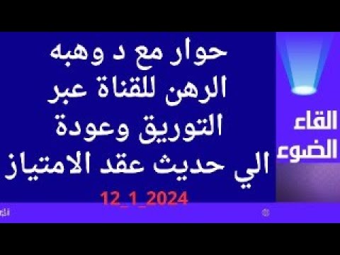 حوار مع د وهبه حول التوريق وعقد الامتيازلقناة السويس