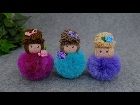 Beautiful Doll DIY - Simple and Quick. Perfect Tulle Pompom