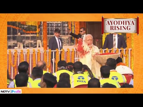 Watch: PM Modi Showers Petals On Workers Who Were Part Of Ayodhya Ram Mandir Construction