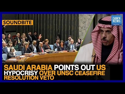 Saudi Foreign Minister Lashes Out At US Over UNSC Ceasefire Resolution Veto | Dawn News English