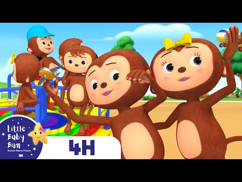 5 Little Monkeys Song - Jumping on the Bed! | Four Hours of Little Baby Bum Nursery Rhymes and Songs