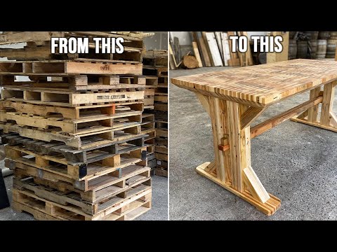 One of a Kind Pallet Wood Dining Table