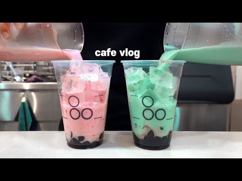 cafe vlog)🧋❣️It's a collection of 4 hours of cafe vlogs❣️🧋,drink making video collection,ASMR,nobgm