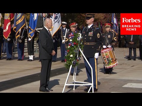 President Biden And First Lady Jill Biden Lay Wreath At Tomb Of The Unknown Soldier For Veterans Day