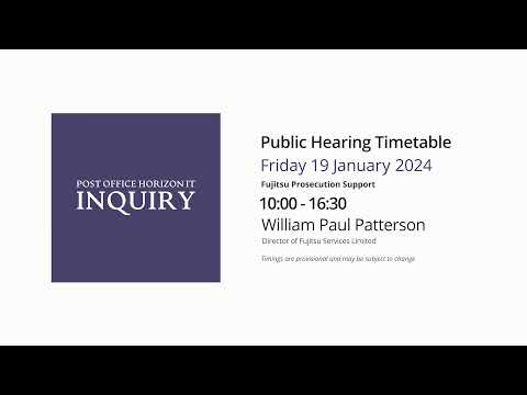 Post Office Horizon IT Inquiry Live Stream