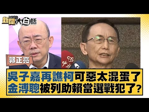 吳子嘉再譙柯可惡太混蛋了 金溥聰被列助賴當選戰犯了？ 新聞大白話