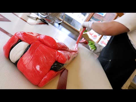 making handmade candy with among us character design - korean street food