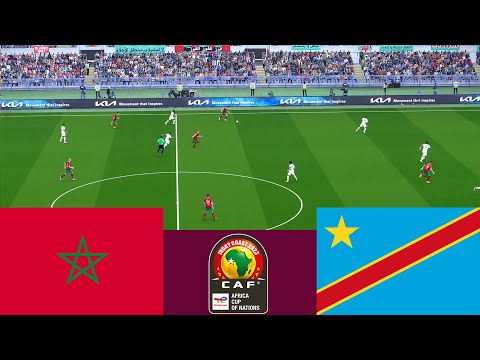 المغرب vs الكونغو الديمقراطية مباشر. كأس الأمم الأفريقية 2024 مباراة كاملة - محاكاة لعبة فيديو