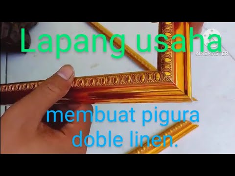 Tutorial membuat pigura ukuran40x30 doble linen