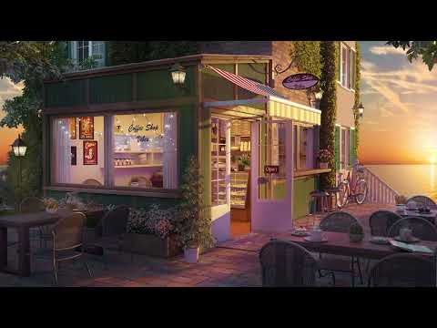 Seaside Coffee Shop - Relaxing Ocean Waves &amp; Bossa Nova Jazz Music for Positive Summer Mood