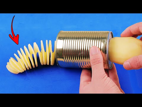 Como hacer un cortador de papas en espiral en casa 😱- Cortadora de papas!! bricolaje