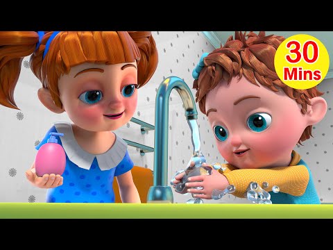 Wash Your Hands Song + More Nursery Rhymes &amp; Baby Songs |  Beep Beep