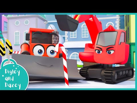 🧊 Ice Block's Stuck! | Digley and Dazey | Kids Construction Truck Cartoons