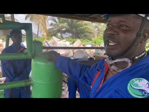 Liberians transforming plastic waste into Gasoline and Fuel.