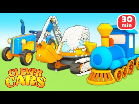 Car cartoons full episodes &amp; street vehicles for kids - A toy tractor, trains &amp; cars for kids.