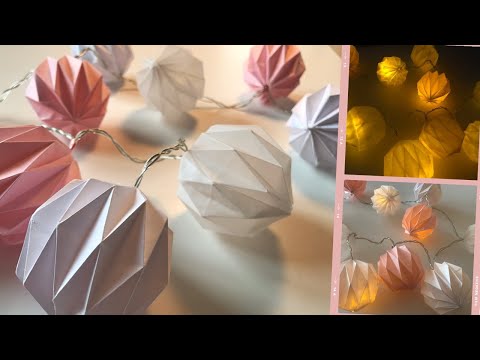 DIY Origami String Lights| Origami Lantern Tutorial | Home Decorating Idea