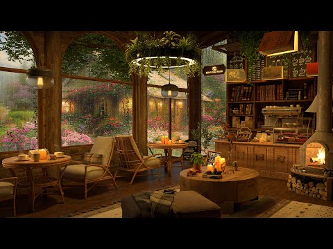 Spring Coffee Shop Ambience &amp; Smooth Jazz Music | Background Instrumental to Relax, Study, Work