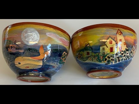 Under Glaze Painting Two Bowls.