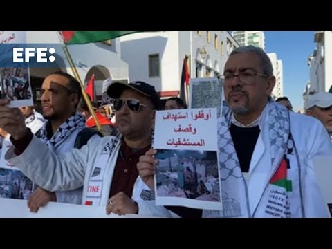 Miles se manifiestan en Marruecos para exigir poner fin a los ataques de Israel en Gaza