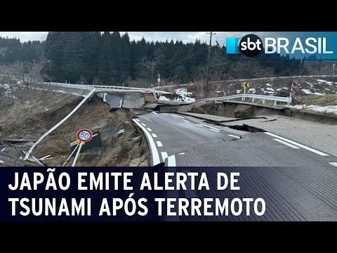 Jap&atilde;o emite alerta de tsunami ap&oacute;s terremoto de magnitude 7,6 | SBT Brasil (01/01/24)